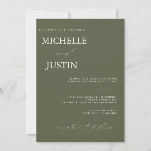 Invitation de mariage QR minimaliste moderne (Devant)