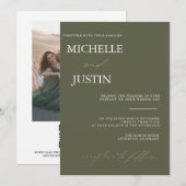 Invitation de mariage QR minimaliste moderne (Devant / Derrière)