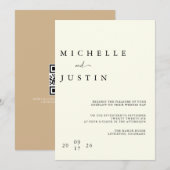 Invitation de mariage QR minimaliste moderne (Devant / Derrière)