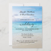 Invitation de mariage QR plage colorée simple (Devant)