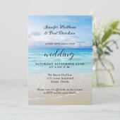 Invitation de mariage QR plage colorée simple (Debout devant)