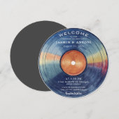 Invitation de mariage QR sur disque vinyle rétro v (Devant / Derrière)