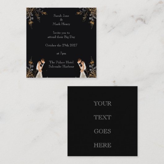 Invitation de mariage que vous pouvez personnalise (Devant / Derrière)