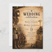 Invitation de mariage Ranch Rustique (Devant)