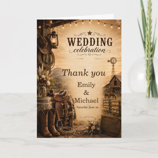 Invitation de mariage Ranch Rustique (Devant)