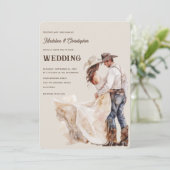 Invitation de mariage Ranch Western (Debout devant)