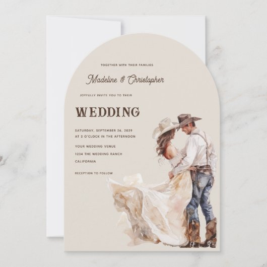 Invitation de mariage Ranch Western (Devant)