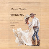 Invitation de mariage Ranch Western (Recto)