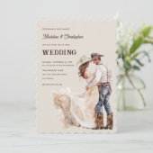 Invitation de mariage Ranch Western (Debout devant)