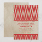 Invitation de mariage Red Chic Chevron (Devant / Derrière)