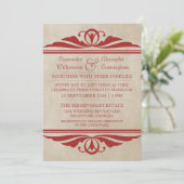 Invitation de mariage Red Elegant Deco (Debout devant)