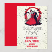 Invitation de mariage Red Halloween (Devant / Derrière)