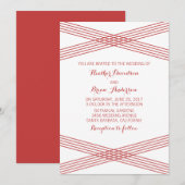 Invitation de mariage Red Modern Deco (Devant / Derrière)