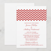 Invitation de mariage Red Simple Chevron (Devant / Derrière)
