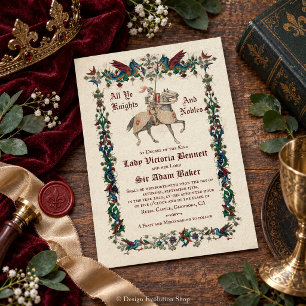 Invitation de mariage Renaissance médiévale