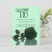 Invitation de mariage renouveau de vœux Rose verte (Debout devant)