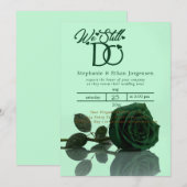 Invitation de mariage renouveau de vœux Rose verte (Devant / Derrière)