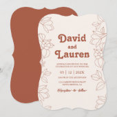 Invitation de mariage rétro (Devant / Derrière)