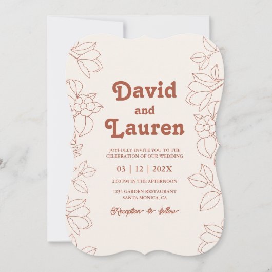 Invitation de mariage rétro (Devant)