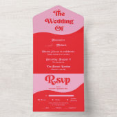 Invitation de mariage rétro années 70 tout en néon (À l'intérieur)