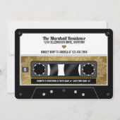 Invitation de mariage rétro cassette audio (Dos)