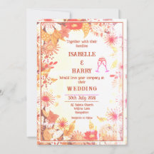 Invitation de mariage rétro des années 1070