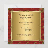 Invitation de mariage rétro or noir rouge (Dos)
