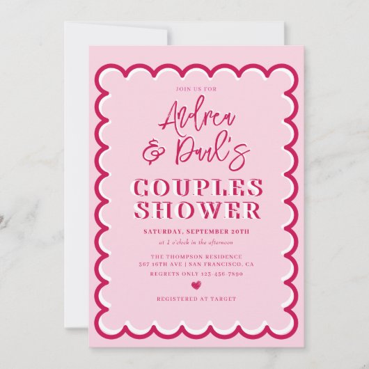 Invitation de mariage rétro pour couples (Devant)