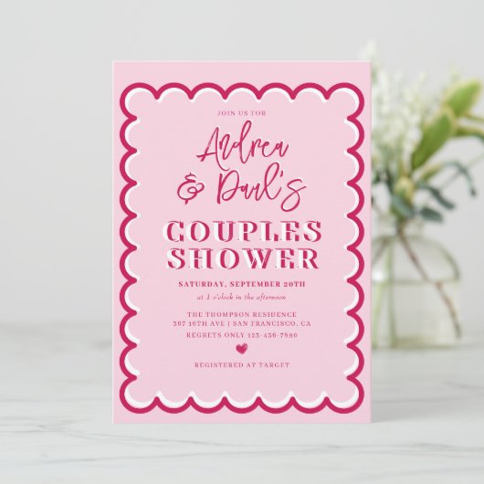 Invitation de mariage rétro pour couples (Debout devant)