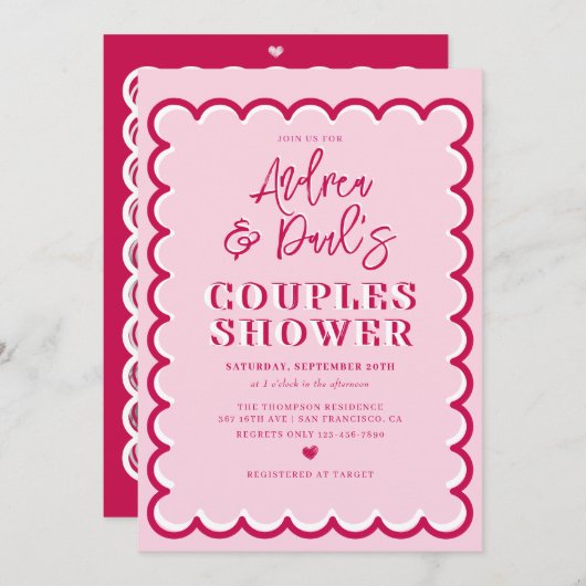 Invitation de mariage rétro pour couples (Devant / Derrière)