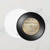 Invitation de mariage rétro sur disque vinyle (Devant / Derrière)