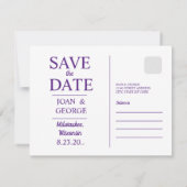 Invitation de mariage rétro sur la skyline de la v (Dos)