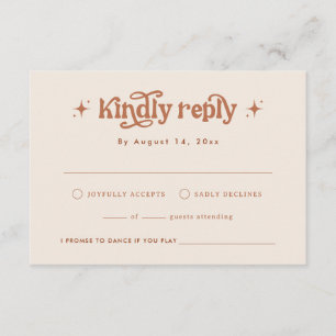 Invitation de mariage rétro, Terracotta Boho