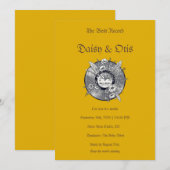 Invitation de mariage rétro vinyle 70s Boho (Devant / Derrière)