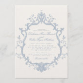 Invitation de mariage rococo bleu poussiéreux (Devant)