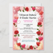 Invitation de Mariage Romantique aux Fleurs (Devant)