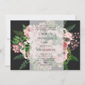 Invitation de mariage romantique aux roses ancienn (Devant)