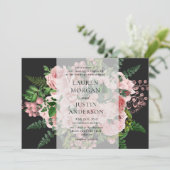 Invitation de mariage romantique aux roses ancienn (Debout devant)
