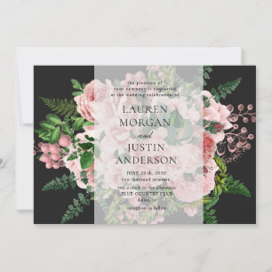 Invitation de mariage romantique aux roses ancienn