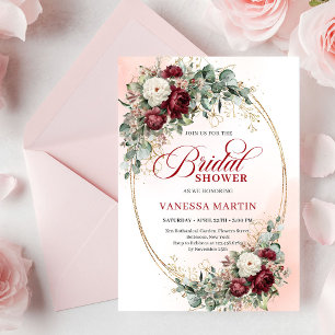 Invitation de mariage romantique Marsala Floral Go