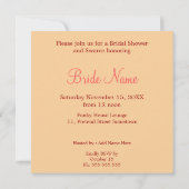 Invitation de mariage romantique rose (Dos)