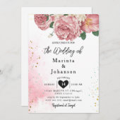 invitation de mariage romantique vintage (Devant / Derrière)