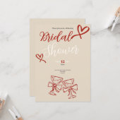 Invitation de mariage romantique vintage coeurs ro (Devant/Arrière en situation)