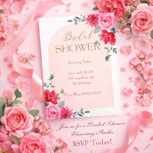 INVITATION DE MARIAGE ROSE