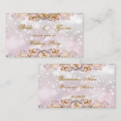 Invitation de mariage rose - (Devant / Derrière)