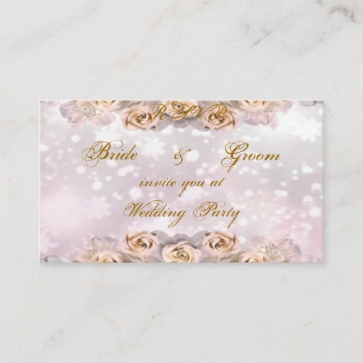 Invitation de mariage rose - (Devant)