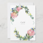 Invitation de mariage rose à la florale Protea (Dos)