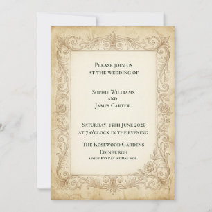 Invitation de mariage Rose Baroque