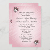 Invitation de Mariage rose Bells (Devant / Derrière)