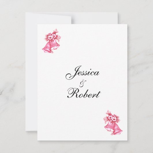 Invitation de Mariage rose Bells (Dos)